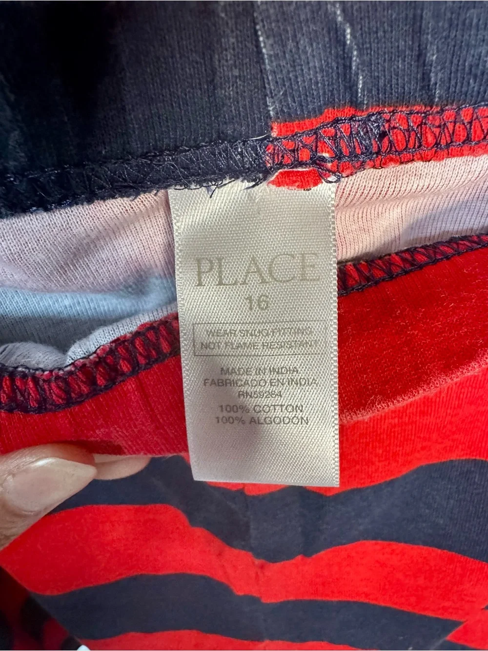 Red & Navy Wide Stripe Short Pajama Set